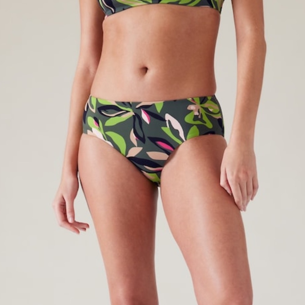 Athleta CLEAN FULL SWIM BOTTOM Bikini // deep fern floral